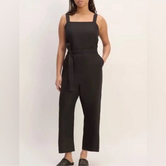 Everlane Linen Jumpsuit in Washed Black Size 4 - Picture 1 of 16